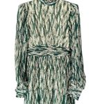 AQUA  Mockneck green printed mini dress Photo 3