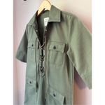 Zadig & Voltaire Green Military Lace Up Shift Dress With Embroidered Tiger Photo 4