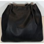 st. john's bay  Black Faux Leather Tote Bag With White Detailing Photo 2