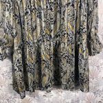 Elan Boho Paisley Tiered Mini Dress Size L Long Sleeve Tie Neck Lined Flow Dress Photo 9