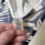 Ivanka Trump  Womens Size Large Blue White Floral Cold Shoulder‎ Blouse Top Photo 4