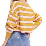 Free People  just my stripe yellow cropped sweater Photo 2