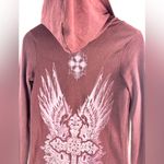 Rouge Helium R. Rouge L Chocolate Affliction Style Wings Cross. Waffle Long Sleeved Hoodie Photo 4