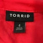 Torrid  Chiffon Swiss Dot Lace Crochet Inset Tie-Front Top Blouse Plus Size 4X Photo 6