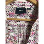 Maeve Anthropologie Islet Boho Print Long Sleeve White Pink Button Up Top Size M Photo 5