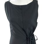 Diesel Subversive Black Maxi Dress Medium Cinch Waist Grunge Goth Mesh Y2K Photo 3