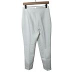 ZARA White High Waisted Dress Pants Trousers Size Medium Straight Leg Career Photo 6