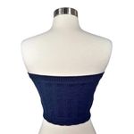 Boutique Paige Knit Floral Crop Tube Top in Blue Photo 2