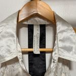 Free People  Romantics Tuxedo Halter Top Size S Collared Ruffle Metallic Photo 3