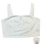 Cider  White Sleeveless Crop Top Sz M New Square Neck V Notch Tank Corset Style Photo 12