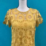 Loft Ann Taylor  yellow flower knee length dress in size 4 Photo 1