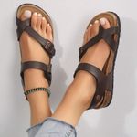 New. Women's Brown Sandals – Breathable Thong Design with Cork Footbed Size 10 Photo 1