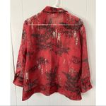 Chico's  Red Floral Women's Top 2 L Large Photo 10