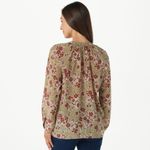 Bishop and Young Anthropologie  Floral Blouse Button Up Shirt Green Red Size Small Photo 1