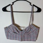 ZARA Tweed Plaid Crop Top Size Medium NWOT Photo 0