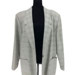Houndstooth 80’s Vintage Haberdashery Lined Black White Blue Blazer Long Sleeve Photo 1