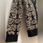 New York And Company Button-Down Black & Gold Metallic Floral Sweater Cardigan XL Photo 5