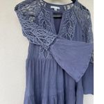 American Eagle  OUTFITTERS Purple Crochet Bell Sleeve Boho Mini Dress Size Small Photo 4
