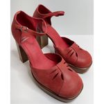 Jeffrey Campbell Mary Jane Heels Size 9.5 Leather Red Perforated Natural Pumps Photo 1