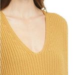 Jenni Kayne ππ Fisherman Organic Cotton Blend Sweater Mustard Yellow Small NWT Photo 7