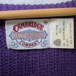 Cambridge Dry Goods Company Purple V Neck Ribbed Knit 100% Pure Wool Sweater M Size M Photo 1