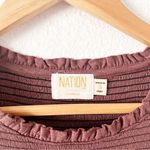 Nation Ltd Abby Smocked Ruffle Mini Dress in Pinot Noir Photo 3