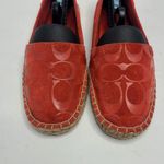 Coach  June Womens Espadrille Shoes Flats‎ Suede Monogram Moccasin Size 6M Photo 4