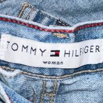 Tommy Hilfiger Vintage Stitched Flag Boyfriend Frayed Light Denim Shorts Photo 3