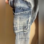 Women’s unbranded straight leg cargo jeans size 26x29 Blue Photo 6