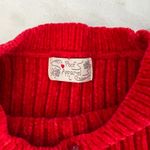 Poof Apparel Red Ribbed Velvet Mock Neck Long Sleeve Sweater Size L Photo 1