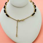 Fossil Deco Statement Necklace Gold Pink Grey Crystal Lobster Clasp Photo 4