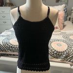 Arizona Jeans Black Crochet Tank Spaghetti Strap Cami Womens XS Photo 10