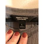 Simply Vera Wang Asymmetrical Hem Grey Ribbed Large Sweater Photo 98