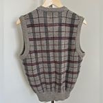 Vintage plaid wool blend sweater vest preppy schoolboy grandpa Photo 3