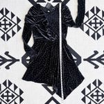 Topshop  Velvet Burnout Polka Dot Asymmetrical Hem Mini Dress in Black Size 6 Photo 9