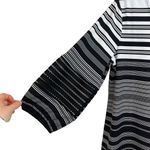 Alfani Black White Classic Striped Illusion Sleeve Pullover Blouse Size S Photo 3