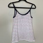 Gap White Pink Blue Striped Jersey Camisole Sz XS Tie at Neck Photo 5