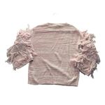 New York & CO Pink Heathered Wide Cuff Fringed Long Sleeve Pullover Sweater S Photo 3