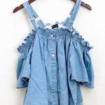 Fashion to figure FTF Off Shoulder Cold Shoulder Denim Blouse Photo 5