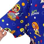 Disney Blue Mickey Mouse Halloween Wrap Tie Back Scrub Medical Top Women Sz XL Photo 5