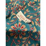 Anthropologie Rasa Blue Beige Floral Satin Flutter Sleeve Tie Waist Blouse XS Photo 5