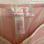 Oscar de la Renta Pink Label Pink & Green Striped Vintage Capri Pajamas Size L Photo 1