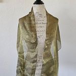 Accessory Street Dark Gold Satin Sheen Sheer Long Neck Scarf Photo 1