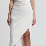 Elliatt ‎ Xara One Shoulder Crepe Asymmetrical Dress White S Photo 0