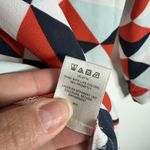 Van Heusen Women Blouse Geometric Print Multicolor XL Semi Sheer Pull Tab Sleeve Photo 3