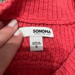 Sonoma coral all over stitch long sleeve crewneck sweater S Photo 5