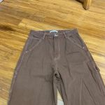 PacSun 90s BF Carpenter Pants Brown White Stitching Relaxed Fit Women Size 26 Photo 1