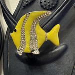 OKAL Womens Flip Flop Sandals Navy Blue / Yellow Tropical Fish Size M 8 Photo 6