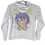 Fresh Laundry Explore Trippy Magic Shroom Skull Butterfly Hoodie Size Large Gray Photo 1