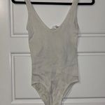 Aura Off White Ribbed Tank Top Bodysuit  Photo 0